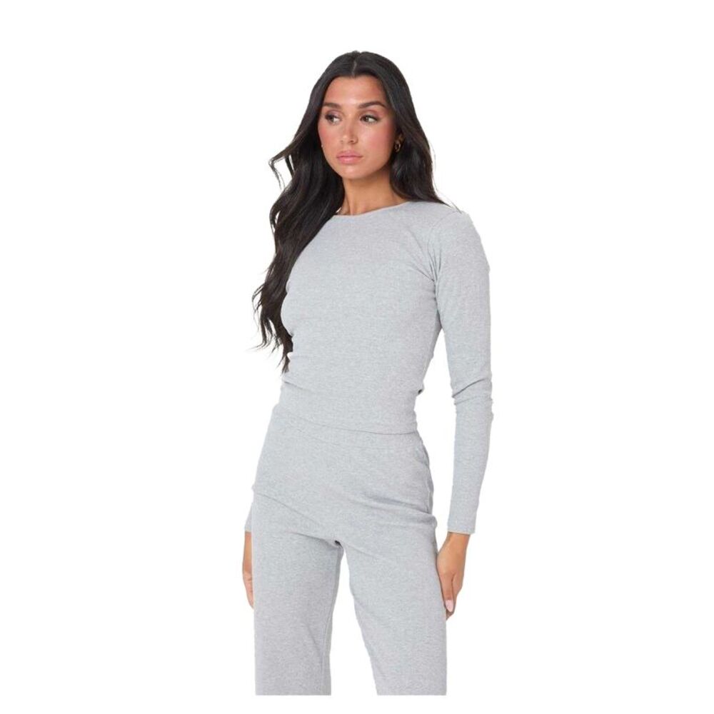 I Saw It First Womens/Ladies Stretch Long-Sleeved Top / Grey Marl